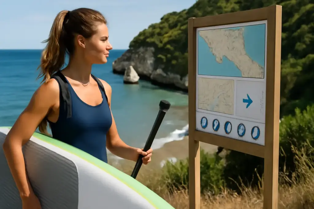 Come partecipare alle escursioni in SUP lungo la costa di Sfinalicchio? I requisiti e i punti di partenza facili da raggiungere