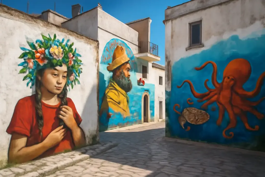 Opere di street art a Sfinalicchio: dove si trovano i murales che colorano il borgo e cosa raccontano